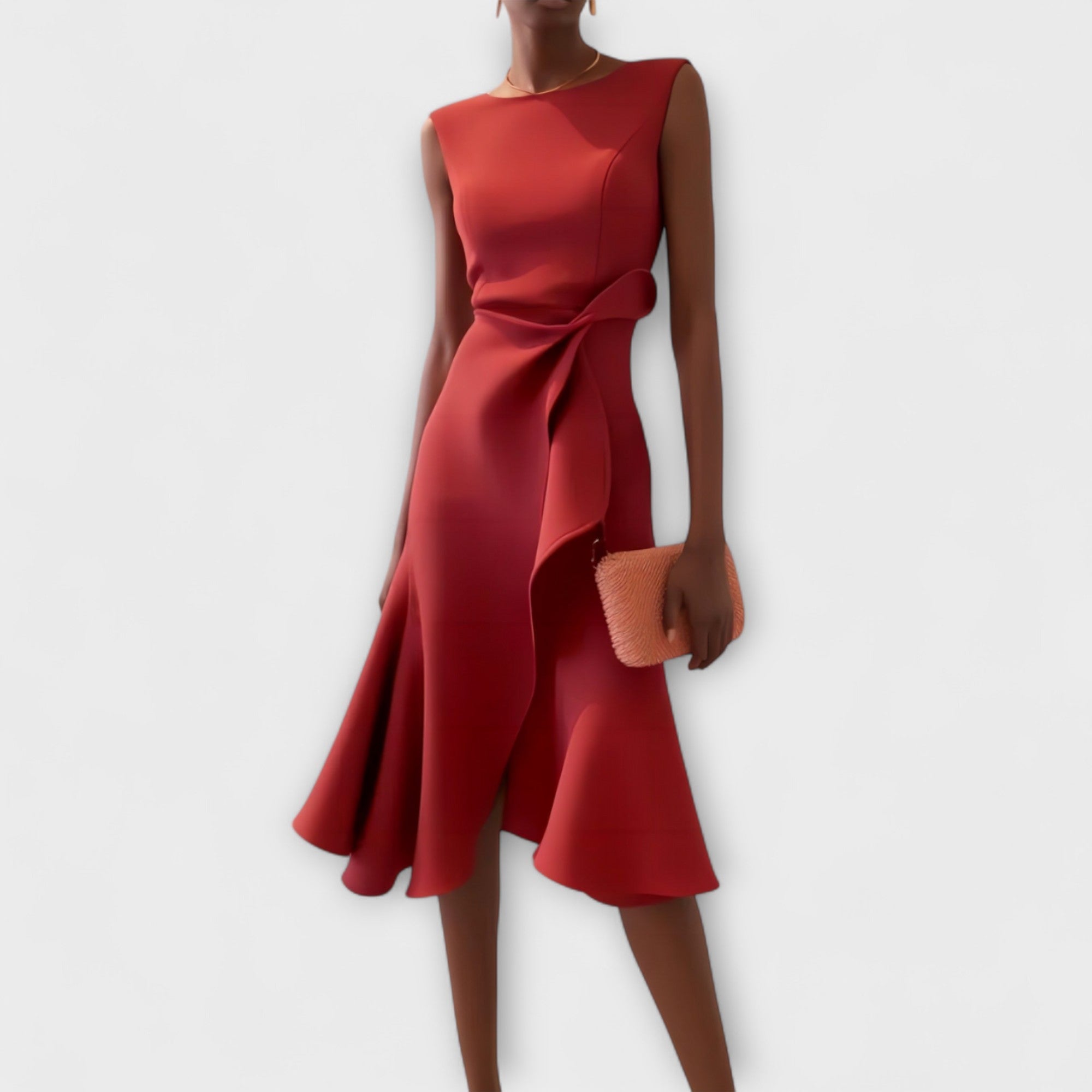 Sheila™ - Gedrapeerde Asymmetrische Midi Jurk