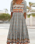 Janine™ | Jurk met Bohemian Print en Ronde Halslijn