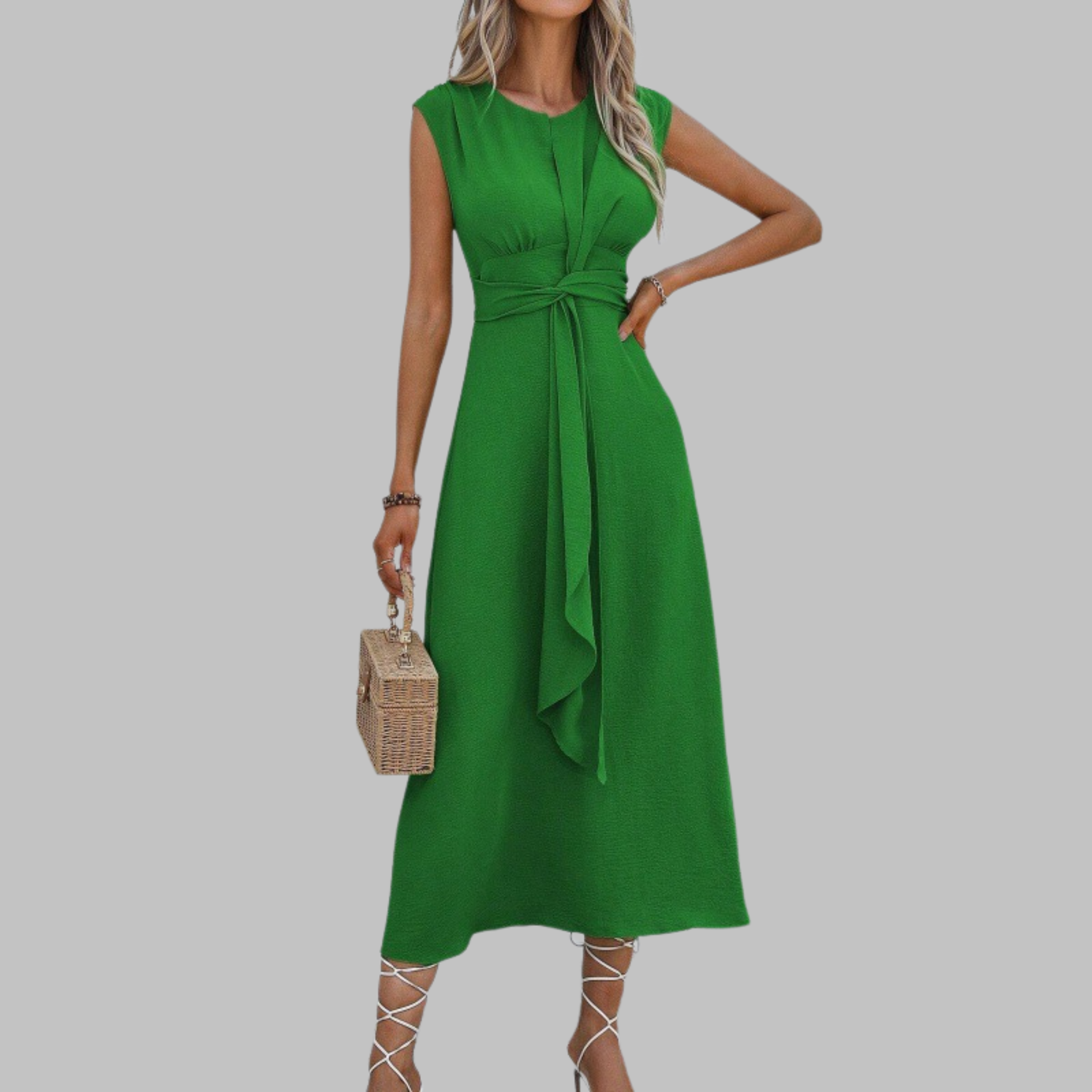 Elegante Mouwloze Maxi Jurk met Ronde Hals