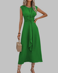 Elegante Mouwloze Maxi Jurk met Ronde Hals