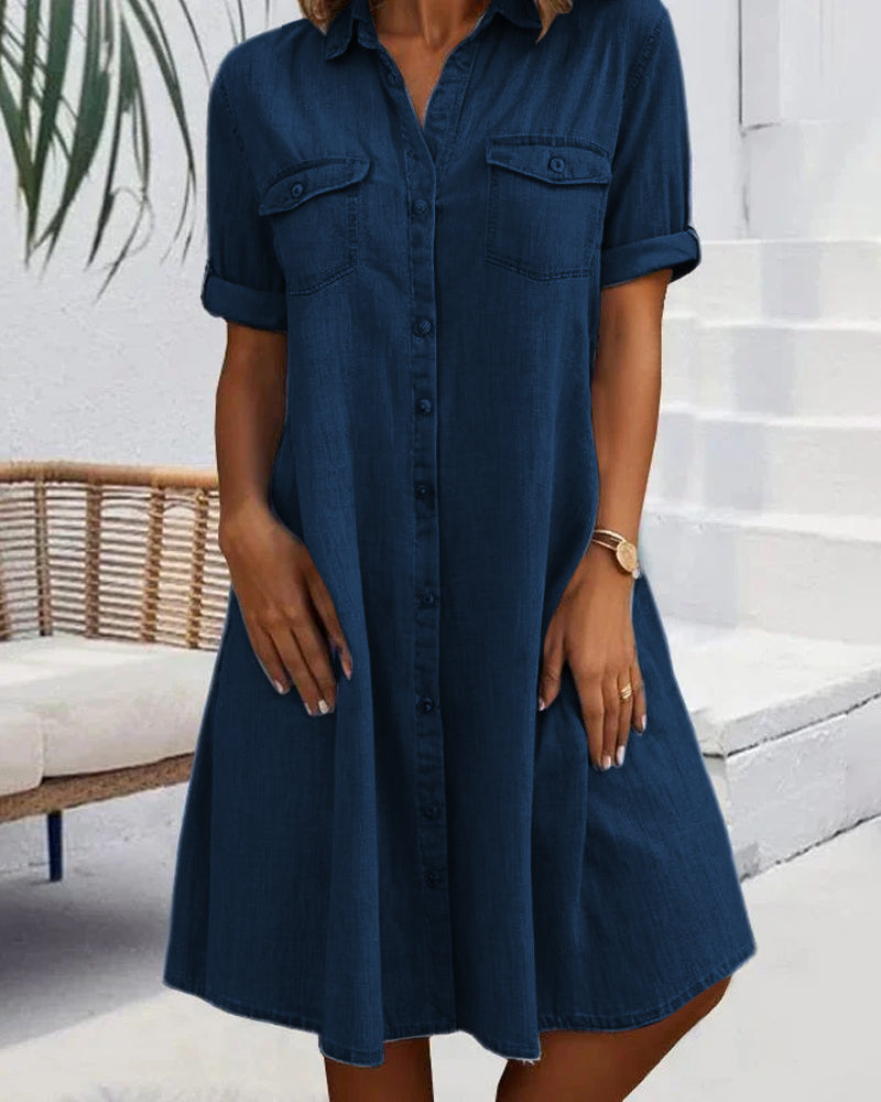Jennifer™ - Lichtgewicht Denim-look Jurk