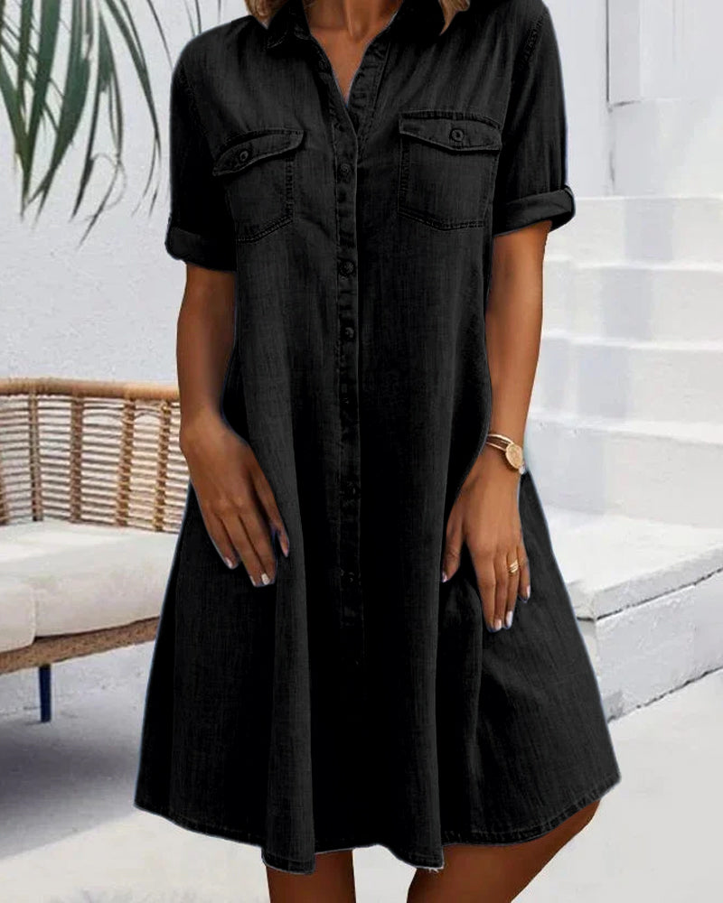 Jennifer™ - Lichtgewicht Denim-look Jurk