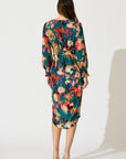 Rosemarie Midi Jurk in Emerald met Abstract Patroon