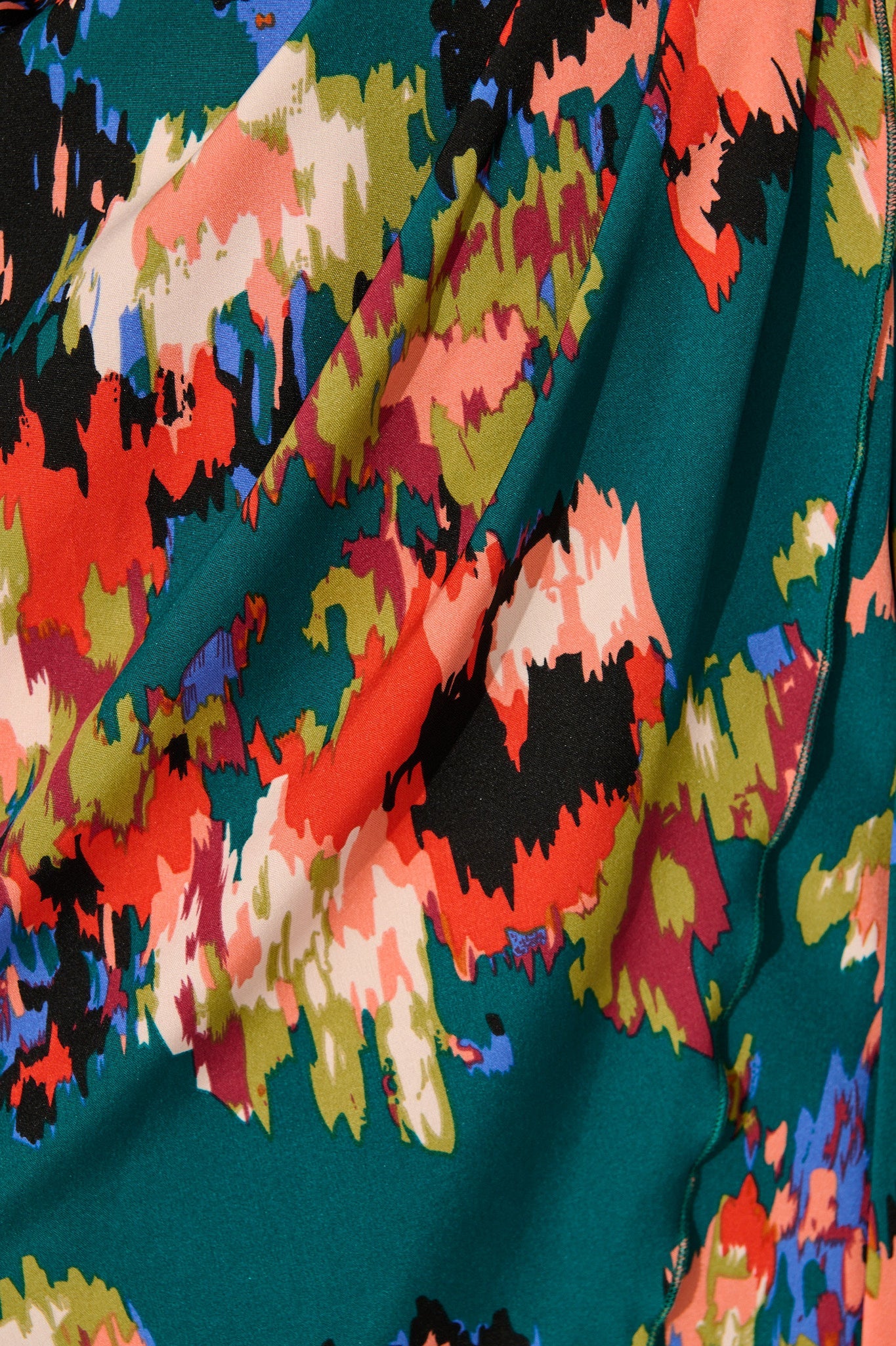 Rosemarie Midi Jurk in Emerald met Abstract Patroon