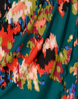 Rosemarie Midi Jurk in Emerald met Abstract Patroon