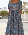 Janine™ | Jurk met Bohemian Print en Ronde Halslijn