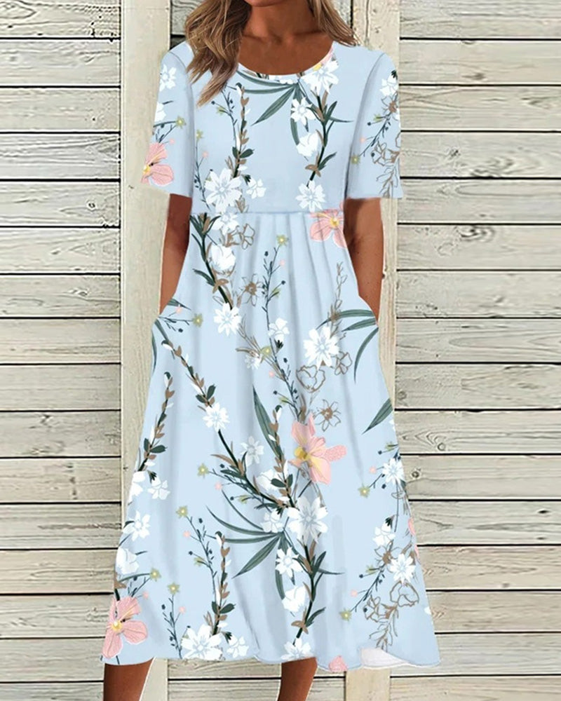 Bedrukte Midi Jurk met Elegante Pasvorm