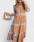 Wendy™ - Midi Jurk met Kettingpatroon