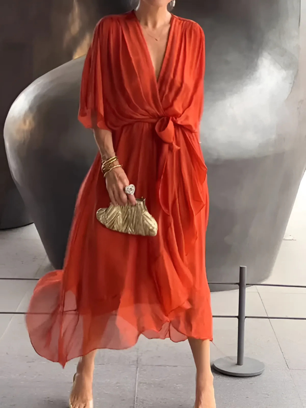 Lori™ - Tijdloze Wrap Midi Jurk
