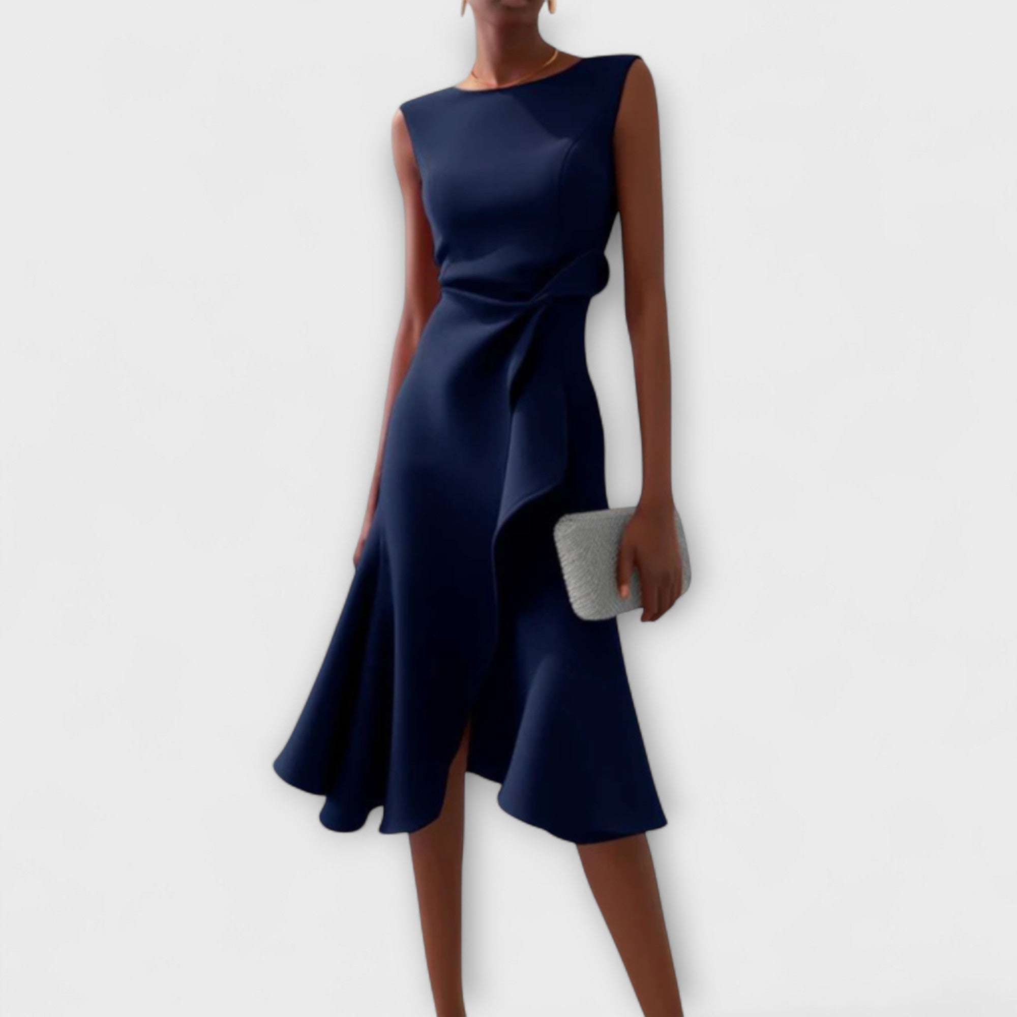 Sheila™ - Gedrapeerde Asymmetrische Midi Jurk