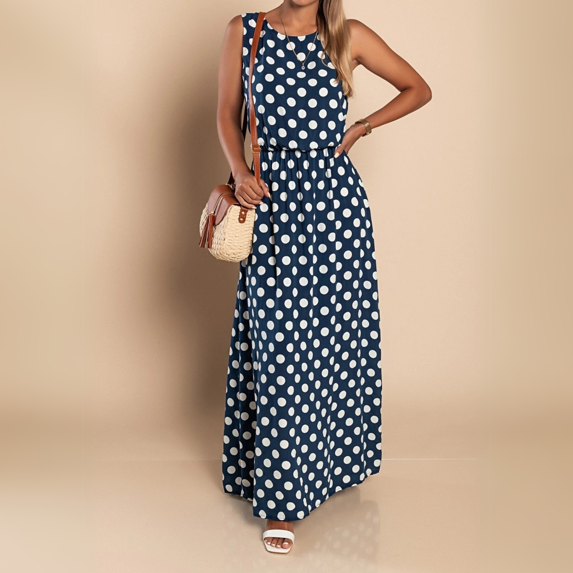 Paula™ | Polka Dot Maxi Jurk