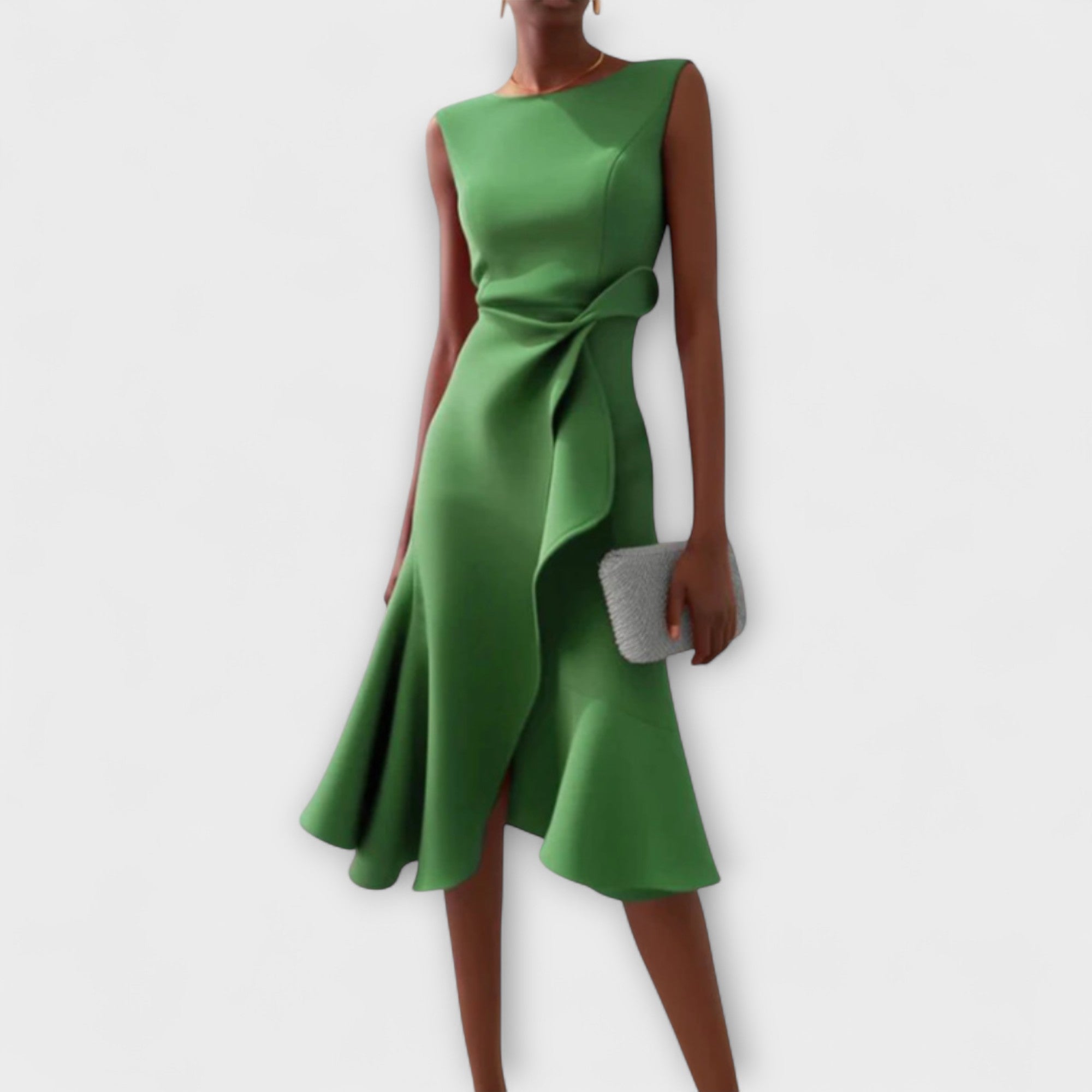 Sheila™ - Gedrapeerde Asymmetrische Midi Jurk