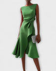 Sheila™ - Gedrapeerde Asymmetrische Midi Jurk
