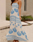Maxi Jurk met Schelpprint en Spaghettibandjes