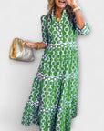 Wendy™ - Midi Jurk met Kettingpatroon