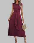 Elegante Mouwloze Maxi Jurk met Ronde Hals
