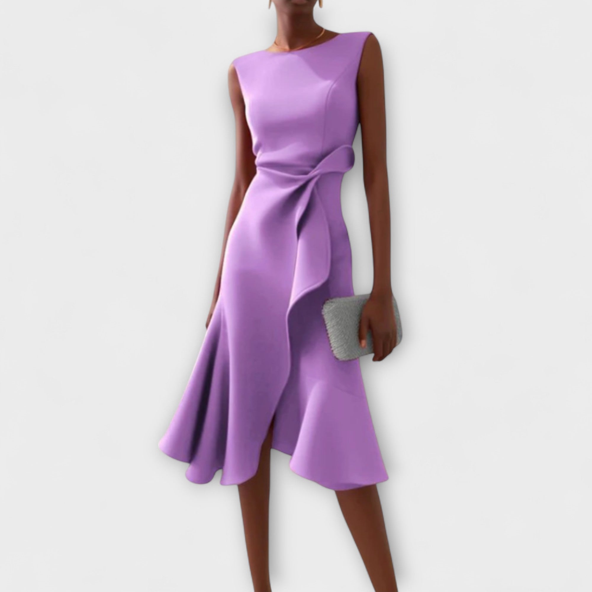 Sheila™ - Gedrapeerde Asymmetrische Midi Jurk