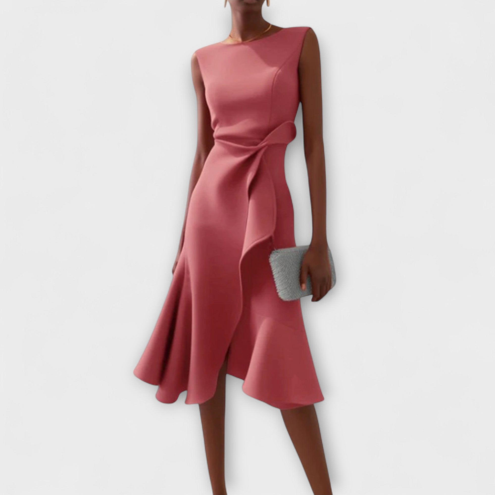 Sheila™ - Gedrapeerde Asymmetrische Midi Jurk