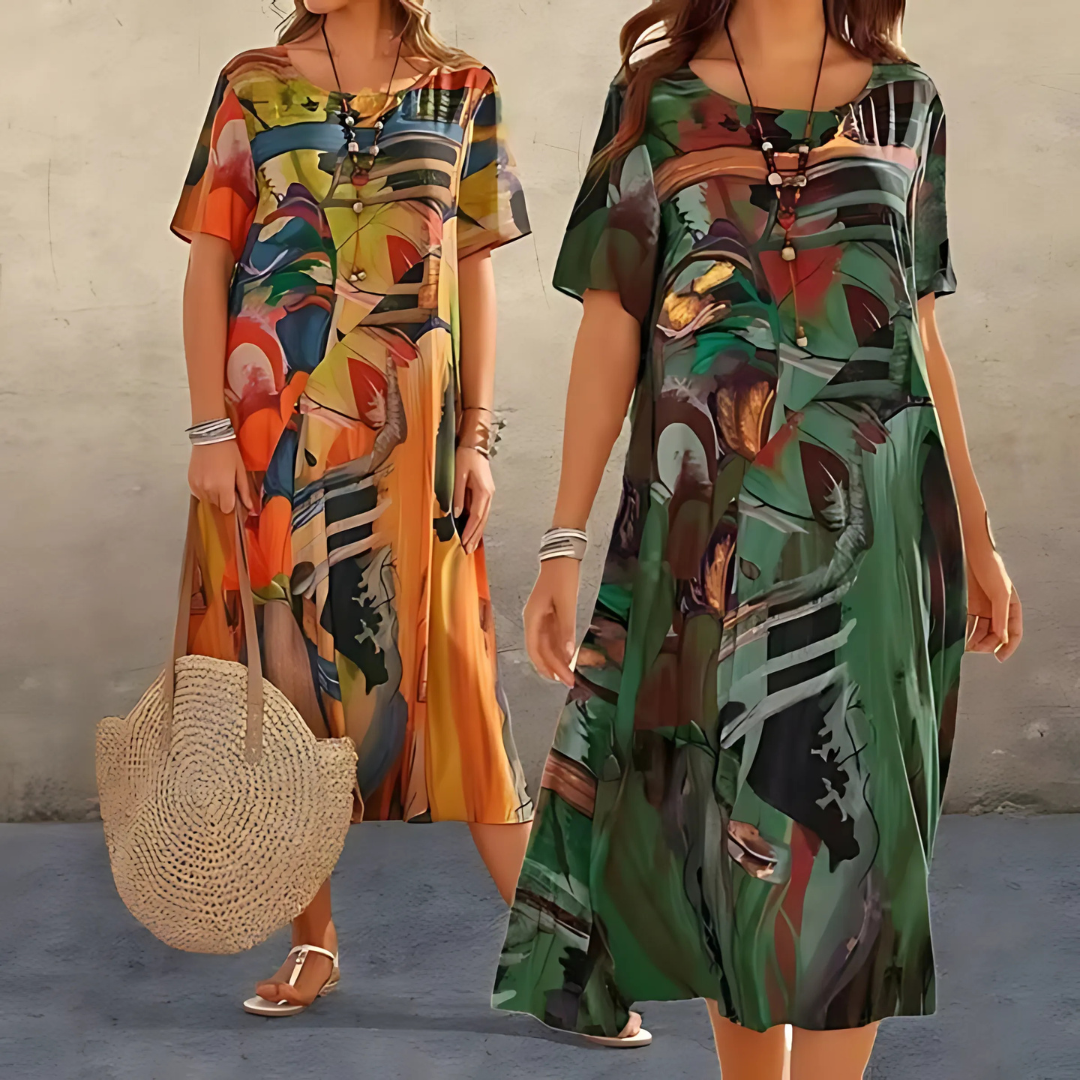 Elegante Bloemenjurk met Vlotte Pasvorm