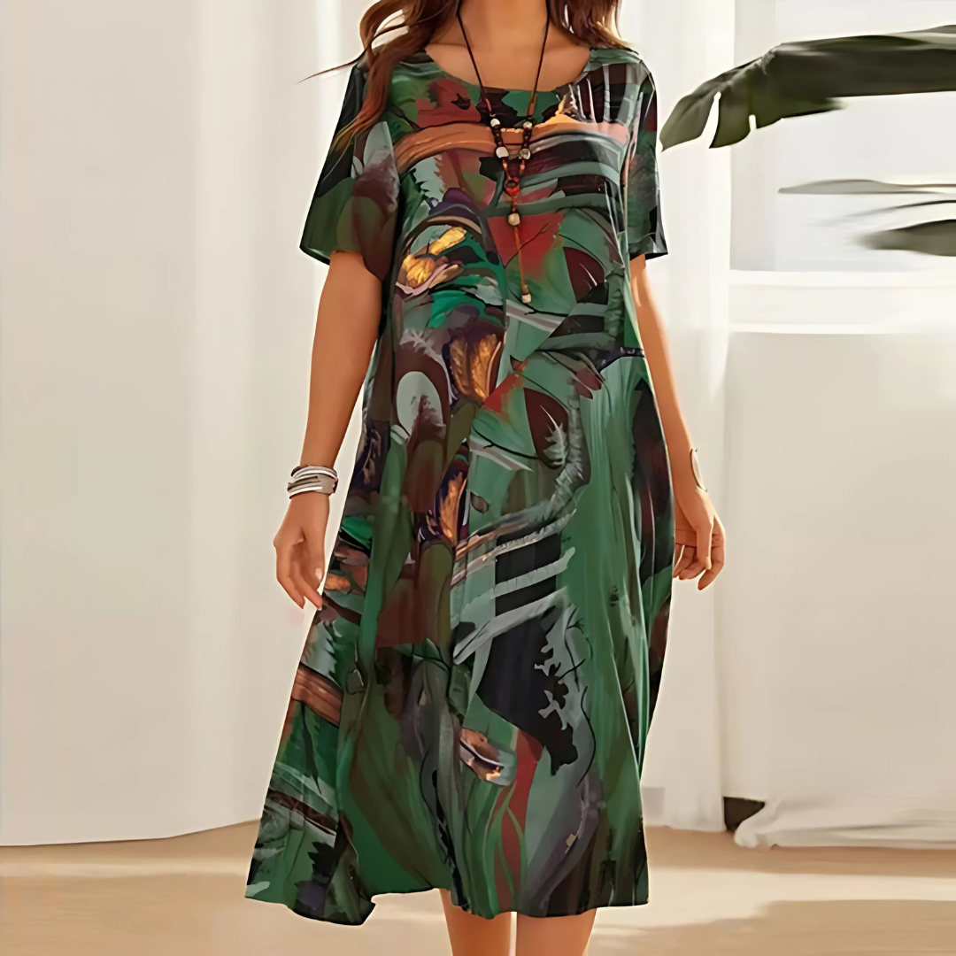 Elegante Bloemenjurk met Vlotte Pasvorm