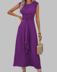 Elegante Mouwloze Maxi Jurk met Ronde Hals