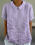 Lily - Blouse met Geborduurd Bloemenpatroon