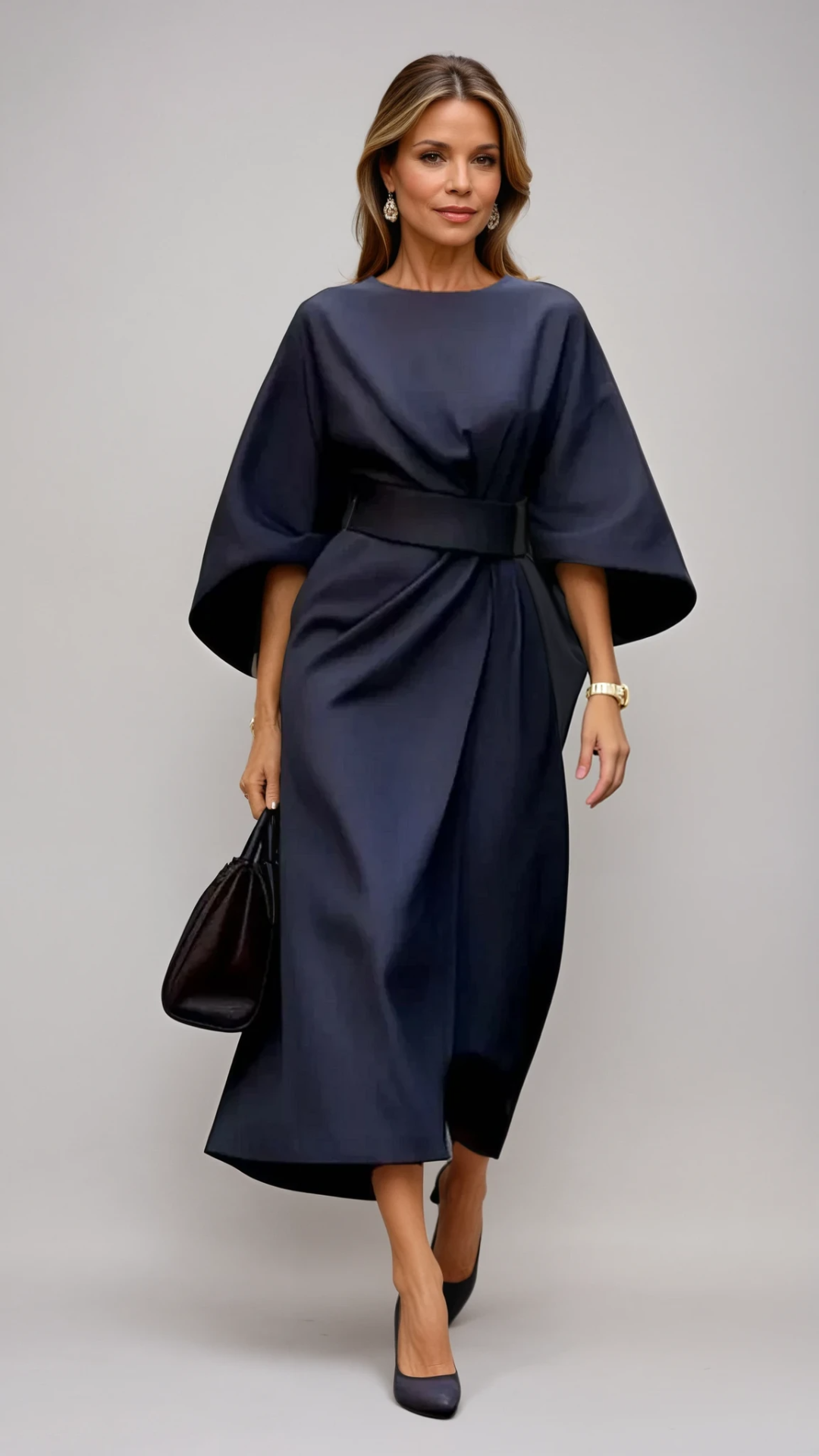 Celina | Elegante jurk met lantaarnmouwen en een stijlvolle ceintuur