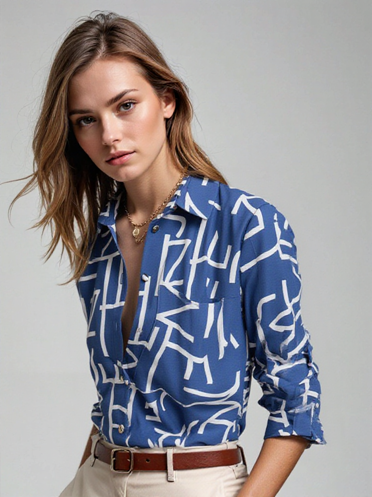 Danique - Smart Casual Blouse met Omslagkraag - in Diverse Kleuren en Patronen