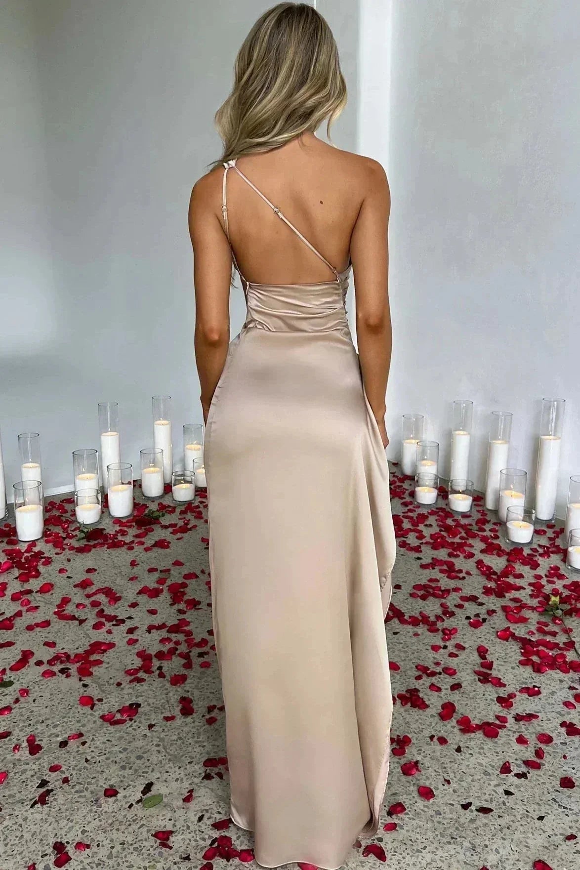 Evi | Asymmetrische Maxi-jurk met Hoge Split