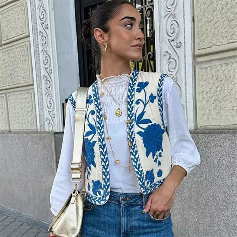 Hilda - Bloemenpatroon Gilet