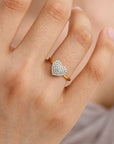 Elegante Ring met Fonkelend Diamant Hart - Goudkleurig