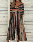 Lagoon | Dames Bladprint V-Hals Korte Mouw Wijde Pijpen Jumpsuit
