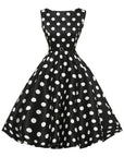 1950's Pin Up Bettie Page Polka Dot Print Uitlopende Jurk