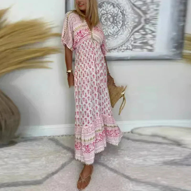 Autumn™ - Boho Print Maxi Jurk