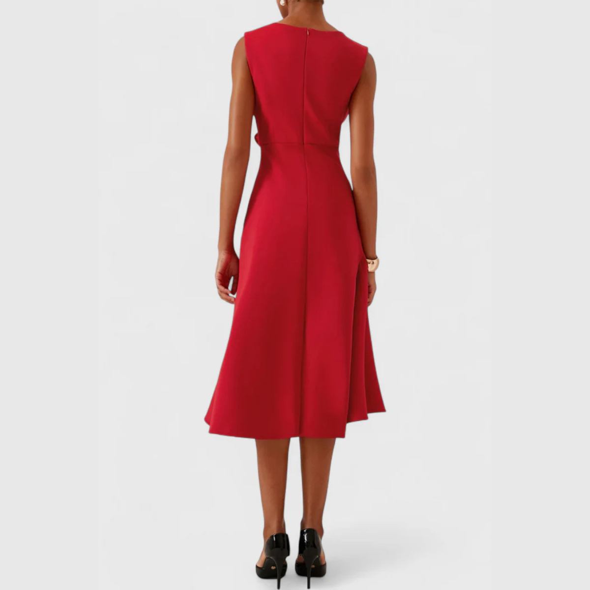 Sheila™ - Gedrapeerde Asymmetrische Midi Jurk