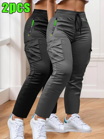 Dames Tweedelige Werkbroek Set met Trekkoord