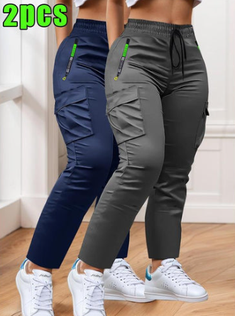 Dames Tweedelige Werkbroek Set met Trekkoord