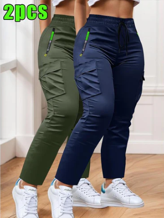 Dames Tweedelige Werkbroek Set met Trekkoord