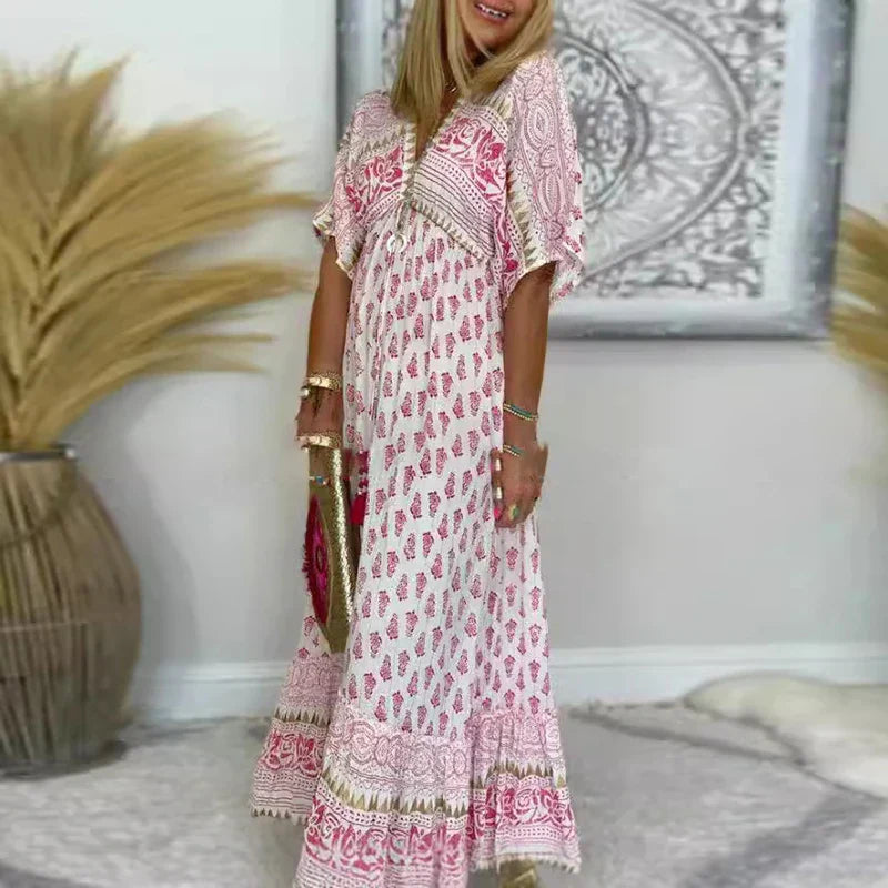 Autumn™ - Boho Print Maxi Jurk