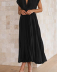 Maria™ - Elegante Geplooide Maxi Jurk