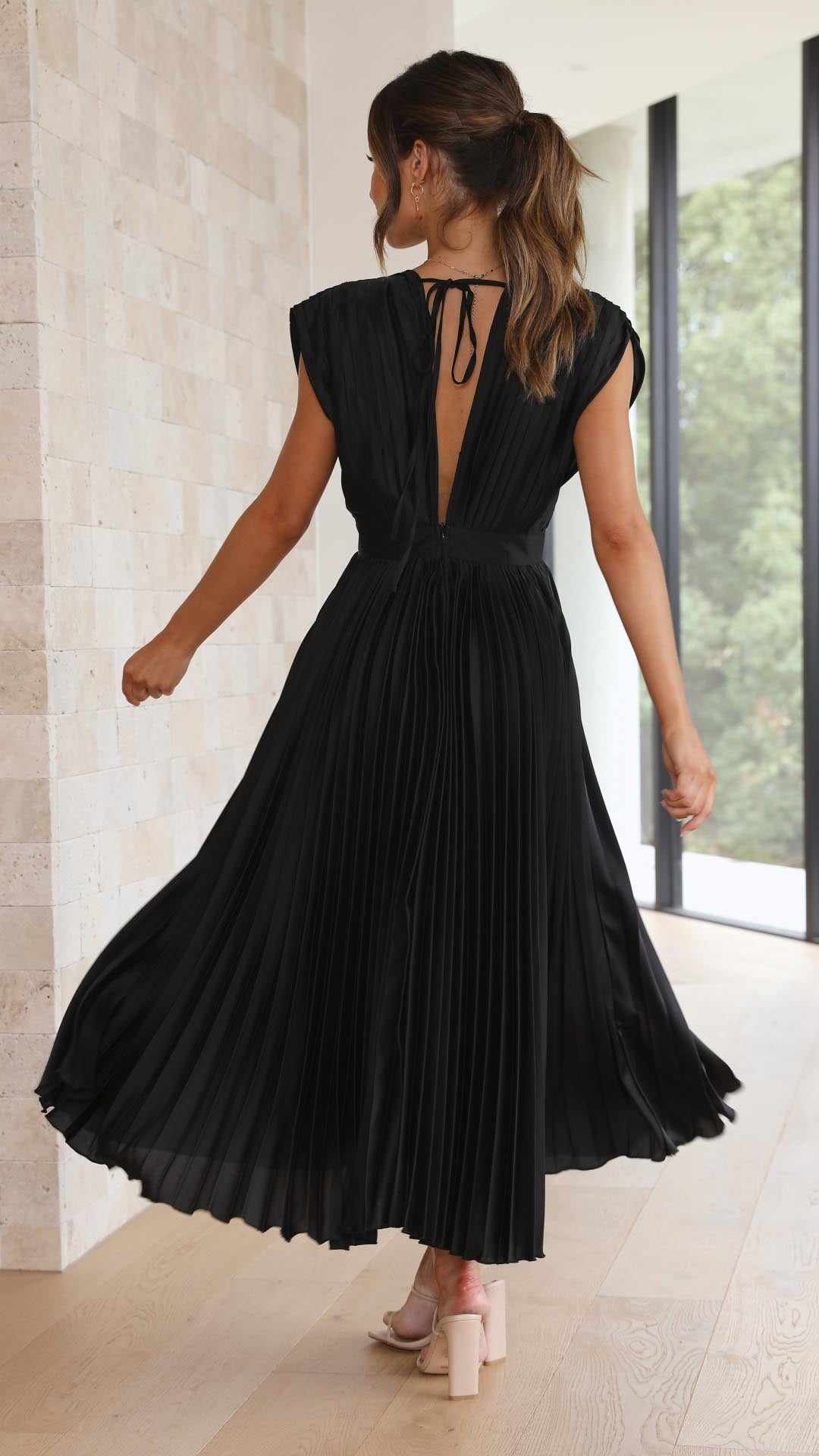 Maria™ - Elegante Geplooide Maxi Jurk