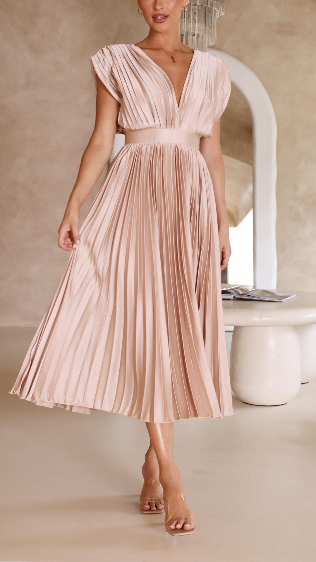 Maria™ - Elegante Geplooide Maxi Jurk