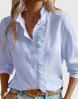 Verfijnde Blouse met Opstaande Kraag