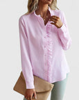 Verfijnde Blouse met Opstaande Kraag