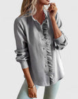 Verfijnde Blouse met Opstaande Kraag