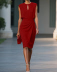 Elena™ Cocktailjurk - Midi met Keyhole Hals