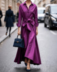 Alaia™ - Elegante Maxi Jurk met Lange Mouwen en Strikband
