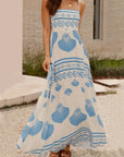 Maxi Jurk met Schelpprint en Spaghettibandjes