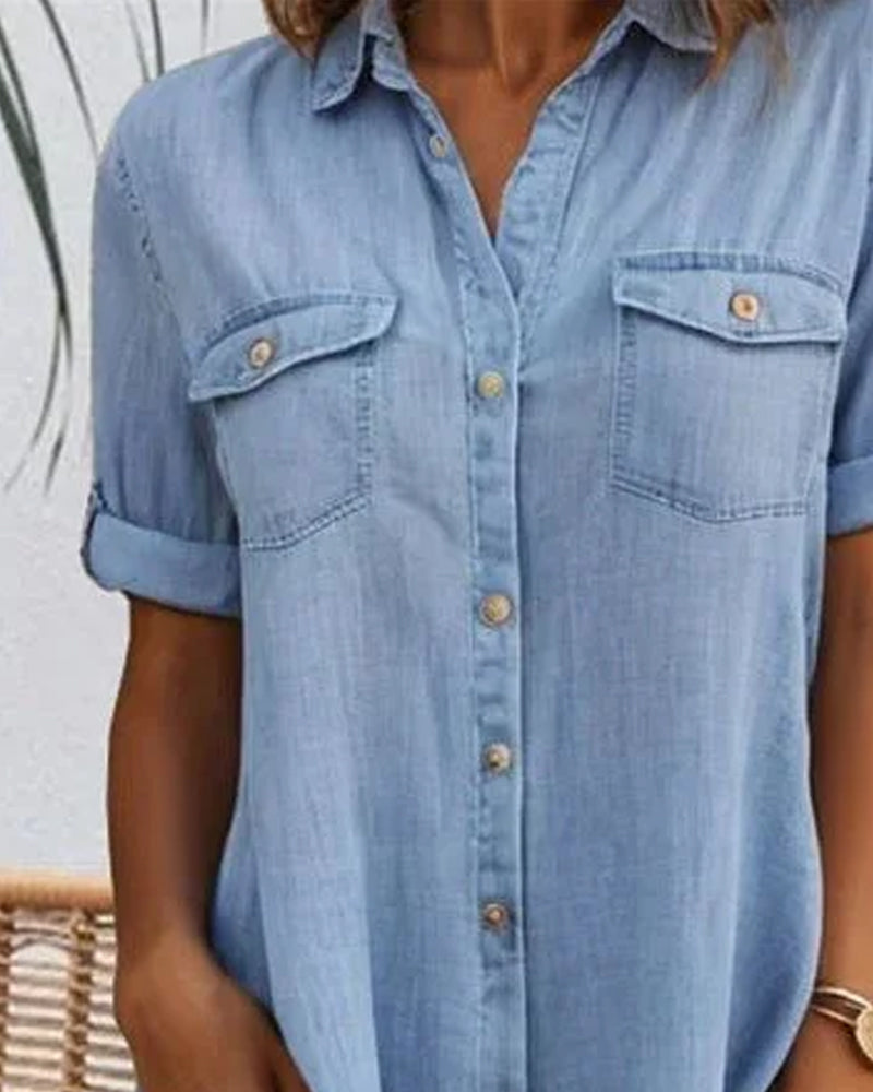 Jennifer™ - Lichtgewicht Denim-look Jurk