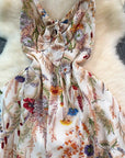 Plus Size Bloemenprint Spaghetti Band Midi Jurk